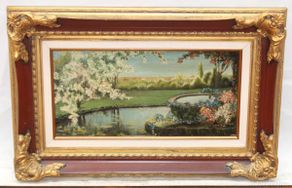 Arte: ESCUELA ESPAÑOLA (XIX-XX) OLEO SOBRE PANEL DE AUTOR DESCONOCIDO. LAGUNAS PONTINAS